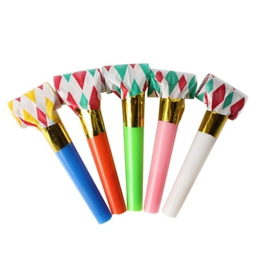 10pcs Party Blowouts Horns Noise Makers Kids Whistles Cheering Props Birthday Party Favors Supplies (Assorted Colors)