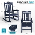 thumbnail image 2 of Oversized HDPE Outdoor Rocking Chair, All-Weather High Back Porch Rocker, Dark Blue, 2 of 7