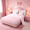 thumbnail image 3 of meiyoeat pink Monogram C 7-Piece Twin Bedding,Ribbon Bowknot Letter Design Bedding Comforter Set,Pink Reversible, 3 of 7