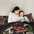 thumbnail image 4 of Feelyou Cartoon Red Mushroom Bedding Comforter Set 7pcs, Jungle Leaves Plant Queen Bedding Sets, Teesn Kids Boys Girls Reversible Queen Sheet Sets, Breathable Home Decor, 4 of 8