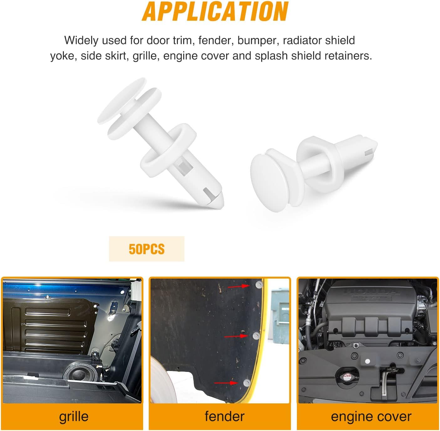 50pcs Soillar Door Trim Panel Clips For Chevy Silverado 1500 & K1500 C3500 1998-2000 – GM 15545202 / Auveco A15670