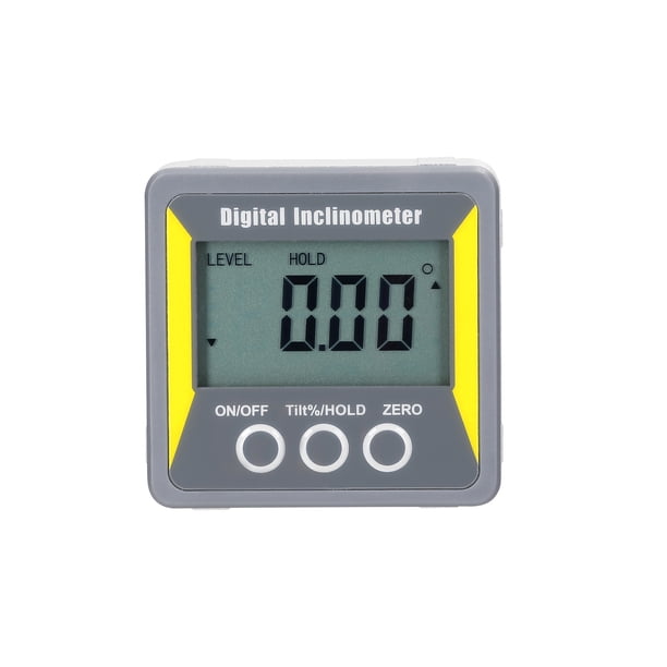Gradiente Irfora 4 * 90 ° Pantalla LCD Inclinómetro Medidor de nivel portátil Multifuncional Práctico Transportador Carpintería Magnético Regla de ángulo Medición relativa absoluta Apagado automático Irfora Gradiente