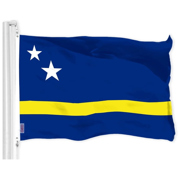G128 Curaçao Curaçaoan Flag | 3x5 Ft | LiteWeave Pro Series Printed 150D Polyester | Indoor/Outdoor, Vibrant Colors, Brass Grommets