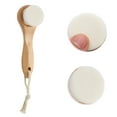 thumbnail image 3 of Unique Bargains 1 Pc Soft Nanofiber Hair Cleansing Brush with Flat Hair Long Handle Wood Color White, 3 of 4