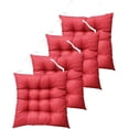 thumbnail image 1 of Nvzi Juego de 4 cojines para sillas de interior con mechones sólidos y cuadrados, con lazos, color rojo vino, 45,7 x 45,7 x 7,6 cm, 1 of 3