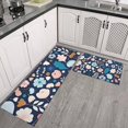 thumbnail image 2 of Pioneer Flower Floral Print Pattern Kitchen Rugs Sets Of 2,Anti Fatigue Kitchen Mat Rugs Non Slip Washable,Decorative Kitchen Floor Mats for Kitchen,Sink,Laundry,17"x30"+17"x47", 2 of 7