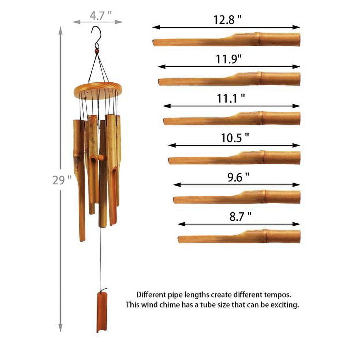 MUMTOP Wind Chimes Bamboo Product Wooden Music Crisp Sound Garden Patio Decor