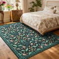 thumbnail image 2 of ARJINCUTE Spring Blooms Vintage Black Area Rugs 5' x 7', Soft Touch, Non Slip, Low Pile, Machine Washable, Foldable, 2 of 8