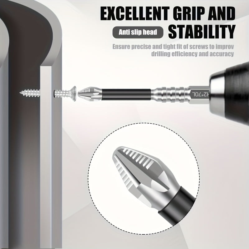 Colacoor Alloy High-Magnetic Screwdriver Drill Bit Set，Non-Slip Teeth Phillips Screwdriver Bit Set, Long Drill Bits for Electric Drills 18PCS