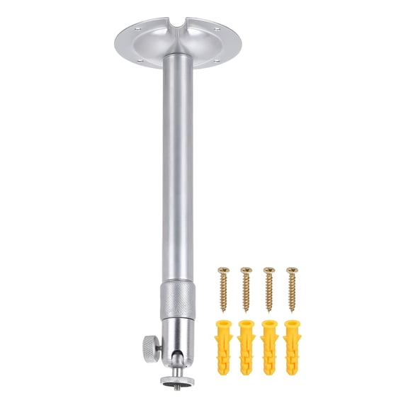 Uxcell Ceiling Wall Projector Mount, 1/4" Screw Universal Projector Mount Bracket Holder Up to 13.2LBS 360° Rotatable Adjustable Length 28-48cm /11.02-18.9" for Home Office, Silver