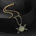 thumbnail image 4 of Divination Hekate Wheel Altar Necklaces for Women Witch Wicca Sun Triple Moon Goddess Stainless Steel Gothic Necklace Jewelry, 4 of 5