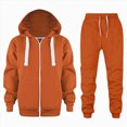 thumbnail image 4 of 7-8T Boys Girls Winter Outfits Set 2 Piece Round Neck Solid Color Printed Hoodie Sweatshirt And Pants Long Sleeve School Casual Fall Winter Elastic Waist Sets for 3-12 Years,Orange, 4 of 7