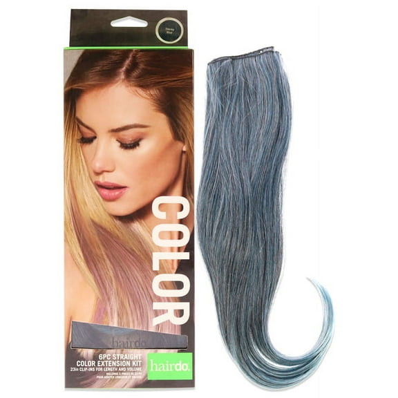 Hairdo Straight Color Extension Kit - Stormy Blue Hair Extension 6 x 23 Inch