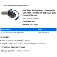 thumbnail image 2 of Rear Right Window Motor - Compatible with 2000 - 2010 Ford F-350 Super Duty Crew Cab Pickup 2001 2002 2003 2004 2005 2006 2007 2008 2009, 2 of 2