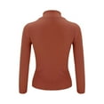 thumbnail image 5 of Rigardu Women Soft Sweater Slim Fit Lightweight Long Sleeve Turtleneck Tops Undershirt Knitted Warm Fitted Fashion Pullover Sweater Brown + One size, 5 of 9