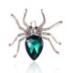 thumbnail image 1 of 1 par de piedras de cristal coloridas exóticas, cuerpo, diamantes de imitación brillantes con incrustaciones de patas de Metal dorado, broche de araña, broche de joyería para mujer, 1 of 4