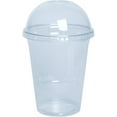 thumbnail image 3 of GUSTO Crystal Clear Disposable Cups 16 Oz Plastic Cups with Dome Lids, 100-Pack, 3 of 8
