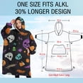 thumbnail image 4 of Oversized Wearable Blanket Hoodie,Halloween Skull Pumpkin Pattern Sherpa Blanket Hoodie with Super Pockets,Super Warm Fuzzy Pullover for Women & Men, 4 of 6