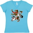 thumbnail image 3 of Inktastic Sinclair Tartan Lion Women's V-Neck T-Shirt, 3 of 5