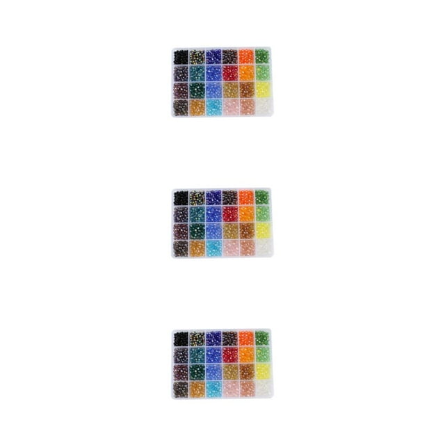 Guardoinrt Bead Bonanza Assorted Glass Beads Set In Various Types And Colors Beads & Bead Assortments Making For Shiny Stones 3PCS