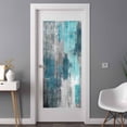 thumbnail image 3 of Non-Adhesive Static Cling Window Tint, Teal Grey Window Privacy Film Frosted, Abstract Art Oil Painting Modern Geometric Insulated Windows Frosted Films for Living room, 35.4 x 78.7 Inches, 3 of 9