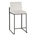 thumbnail image 4 of Fuji High Back Counter Stools for Kitchen Counter, Counter Height Chairs, Bar Stools Set of 3 with Backs, Counter Stools Set of 3 Black, Bar Stools Set of 3 Counter Height (White Velvet), 4 of 6