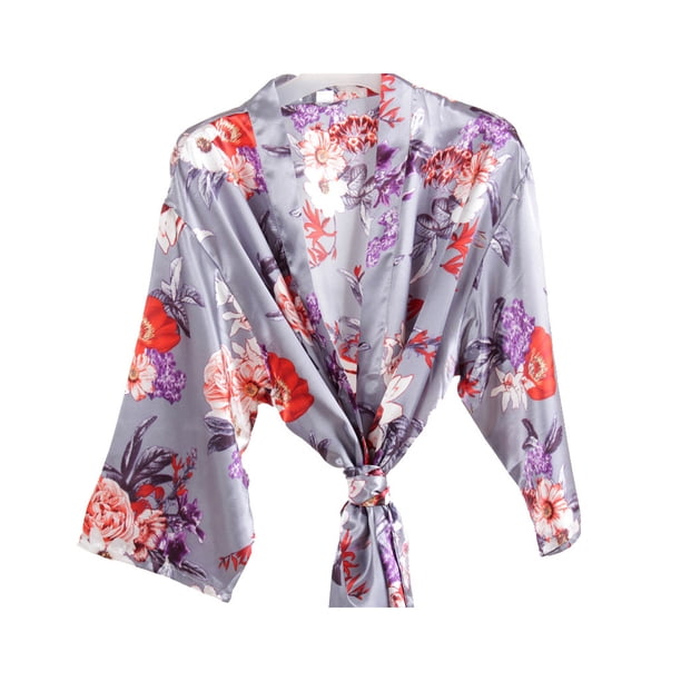 Sonducket de noche de satén para dama de honor, patrón de boda, fiesta nupcial, regalo, ropa de dormir, disfraz para el hogar, viaje Disfraces de disfraces gris azul SG