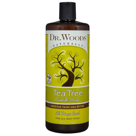 Dr. Woods Pure Tea Tree Liquid Castile Soap with Fair Trade Organic Shea Butter 32 fl oz