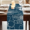 thumbnail image 3 of Table Runners 90 Inches Long Dress Scarves, Teal Flowers Farmhouse Coffee/Dining/Kitchen Table Runner for Living Room, Spring Floral Botanical Modern Art 13x90 Inch, 3 of 9