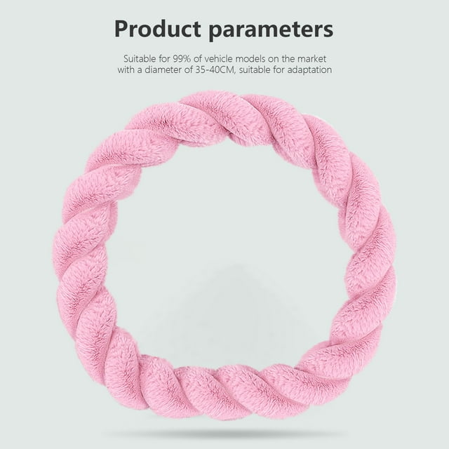 Car Steering Wheel Cover With Soft Warm Non-Slip Car Decoration Car Wheel Protector Universal Fits 14-15 Inches