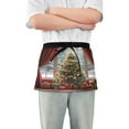 thumbnail image 2 of YAZAOO Aprons with Pockets for Server Aprons with 3 Pockets Water Resistant Half Waist Apron Christmas Tree with Gifts, 2 of 7