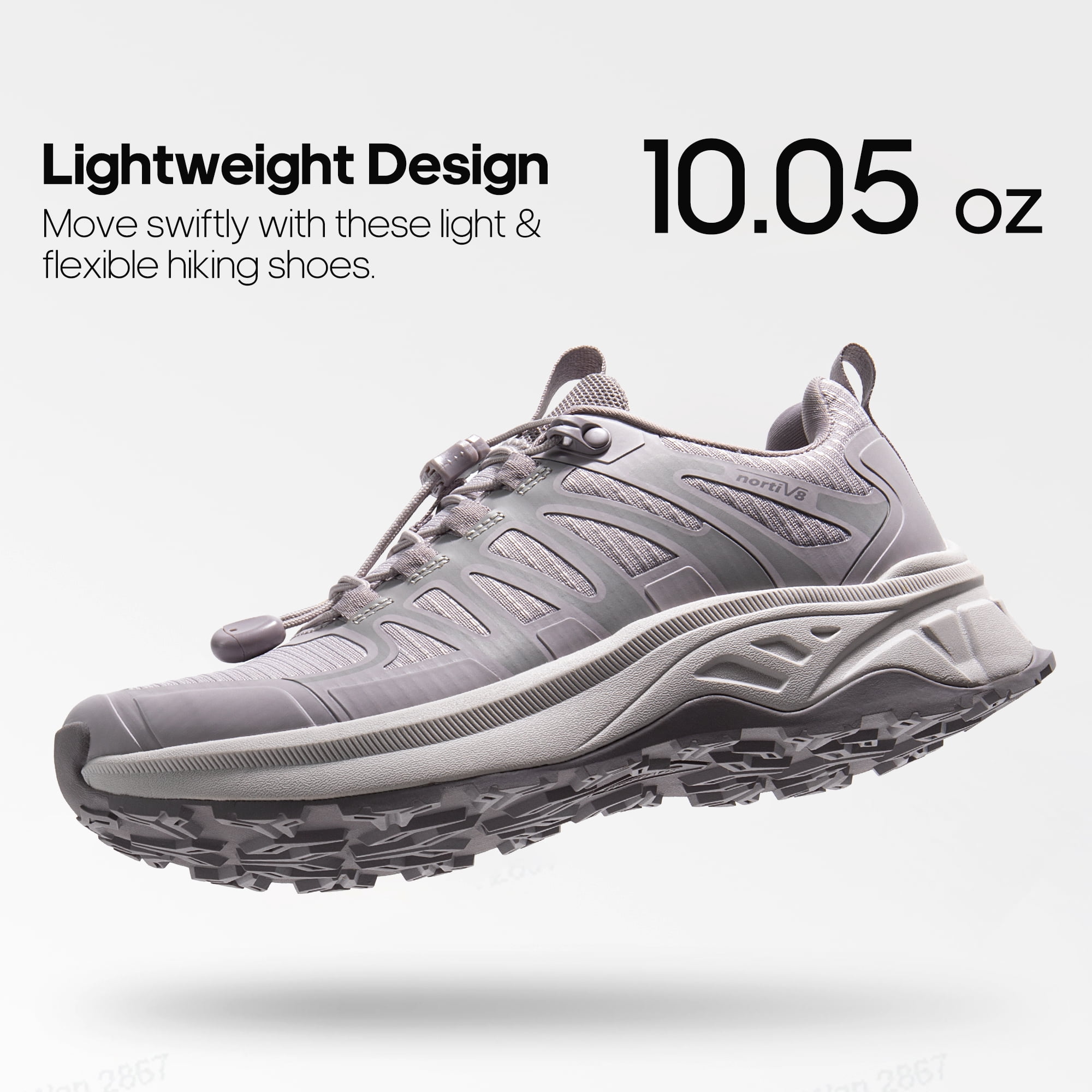 NORTIV 8 Women's Quick Laces Hiking Shoes Lightweight Walking Outdoors Trekking Trails Camping Casual Sneakers