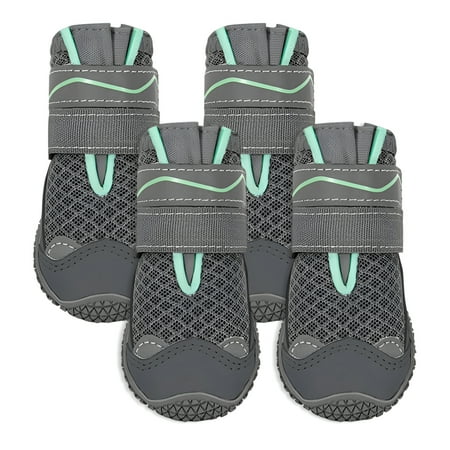 TELOLY 4Pcs Dog Shoes Sweat Ventilation Dog Boots Paw Comfort Dog Shoes Large Size Dogs Gray 1.8in