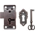 thumbnail image 1 of Antique Cabinet Door Lock, Antique Lock Set - Decorative Lock With Keys And Screws - For Mailboxes, Lockers, Cabinets, Toolbox, 1 of 2