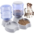 thumbnail image 1 of Dispensador automático de alimentos y agua de 3,8 l, comedero para mascotas de gran capacidad para perros/gatos/croquetas, accesorios para cuencos para mascotas (gris) Zhivalor ZSY-1695, 1 of 5