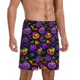 thumbnail image 6 of Mens Pajama Shorts, colorful halloween pumpkin Sleep Shorts Men Pajama Bottoms Lounge PJ Shorts with Pockets, 6 of 6