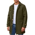 thumbnail image 5 of Miqool Mens Trench Coat Turndown Collar Button Down Long Sleeve Mid Length Winter Casual Business Outerwear Overcoats with Pockets M-XXXL, 5 of 9