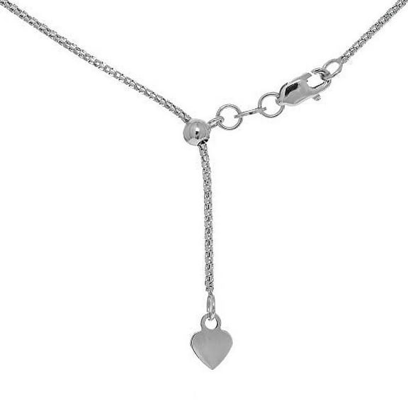 JewelStop Silver Rhodium Finish .8mm Diamond-Cut Extendable & Adjustable Popcorn Chain, 16-22 Inches, 3.9gr.