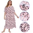 thumbnail image 5 of Xmarks Women's Nightgowns Victorian Sleepwear Long Nightdress Vintage Lace Neck Pajama Short SLeeve Nightwear, 5 of 14