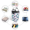 thumbnail image 5 of Bingfone Palm Leaves Laundry Hamper,Large Canvas Fabric Lightweight Storage Basket Toy Organizer Dirty Clothes Collapsible, 5 of 6