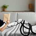 thumbnail image 3 of Humor Soft Flannel Fleece Blanket, Funny Stickman on the Table with Grumpy Forever Alone Facial Expression Design, Cozy Plush for Indoor and Outdoor Use, 60" x 80", Black and White, by Ambesonne, 3 of 5
