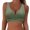 Army Green, variant on Women's Swimsuit Bikini Top Cross Back Push Up Padded Retro Bathing Suit for Beach Vacation Pool Party, Red XXL