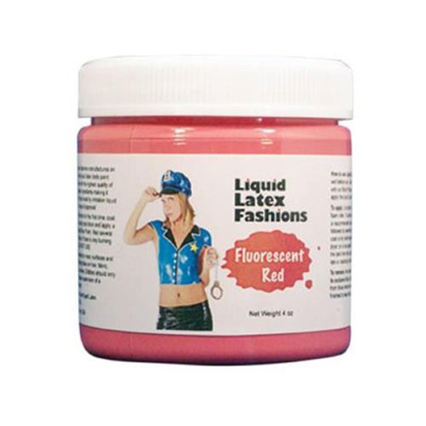 Liquid Latex Body Paint Fluorescent Red 4oz Ammonia Free Fashions