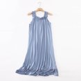 thumbnail image 3 of Asxite Womens Pajamas Solid Ruffle Sleeveless Loose Breathable Casual Loungewear Nightgown, 3 of 7