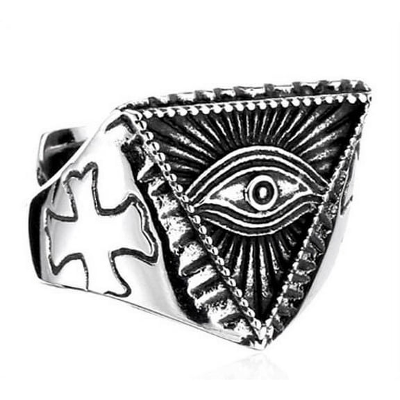 Masonic Rings Triangle Pyramid shaped Freemason Ring - Eye of Providence