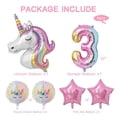 thumbnail image 3 of 1 Juego de globos de unicornio arcoíris, globos de aluminio con números de 32 pulgadas, 3 of 4