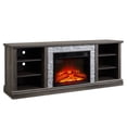 thumbnail image 6 of Gray TV Stand with Fireplace, 58" Electric Fireplace Heater TV Stand for 65" TVs, Wood Fake Fireplace Heater, Electric Fireplace Entertainment Center, 6 of 12