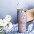 thumbnail image 2 of Pomeranian Gift for Dog Lover,30 oz Pomeranian Tumbler Stainless Steel Insulated with Handle (Pomeranian-Lavender, 30 oz), 2 of 6