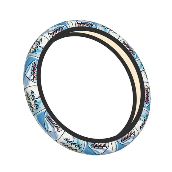 Steering Wheel Cover Love Rowing In Sea Universal Fit 14"-15" Car Steering Wheel Protector for Fit Suvs,Vans,Car,Trucks
