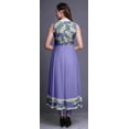 thumbnail image 4 of Bimba Robe Anarkali Fleur Violette Moyenne Col Mandarin Sans Manches Kurtis pour Femmes Imprimé Robe Maxi Petite, 4 of 6